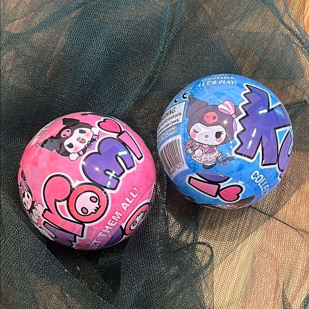 kuromi Pink Blue mystery ball surprise Set of 2 new / unopened